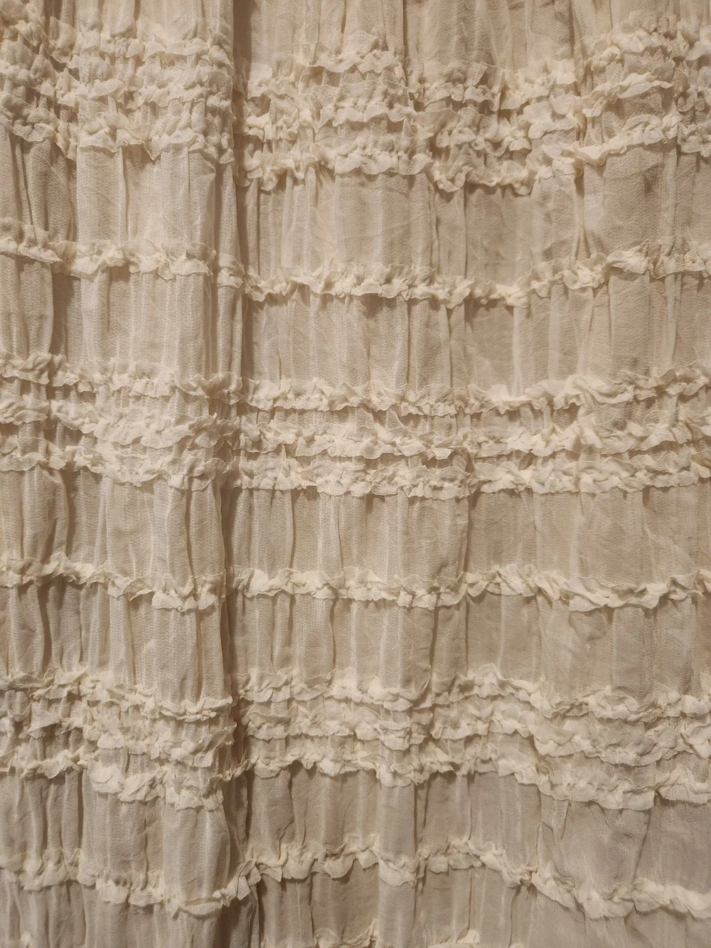 Commense Cream Tiered Ruffle Maxi Skirt